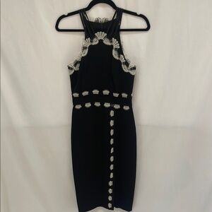 Elegant Black and White Karen Millen Dress